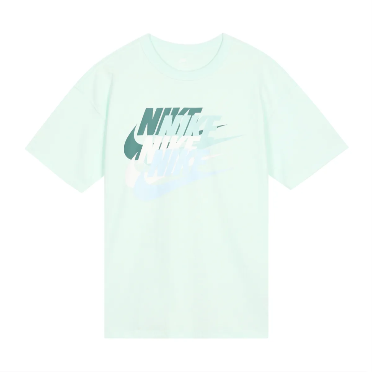 Nike T-Shirts Men's Light Green Crew Neck Moderate