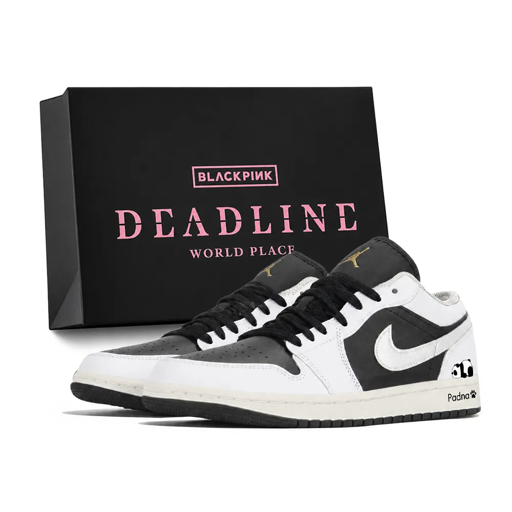 Jordan Air Jordan 1 Comfortable Abrasion Resistant Low top Skateboard Shoes Unisex Black White