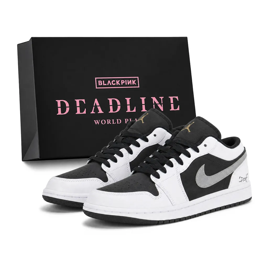 Jordan Air Jordan 1 Abrasion Resistant Abrasion Resistant Low top Skateboard Shoes Unisex Black White