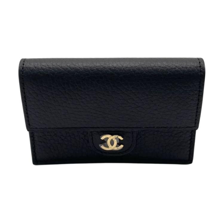 Женский картхолдер Chanel 26B C Logo (черный)