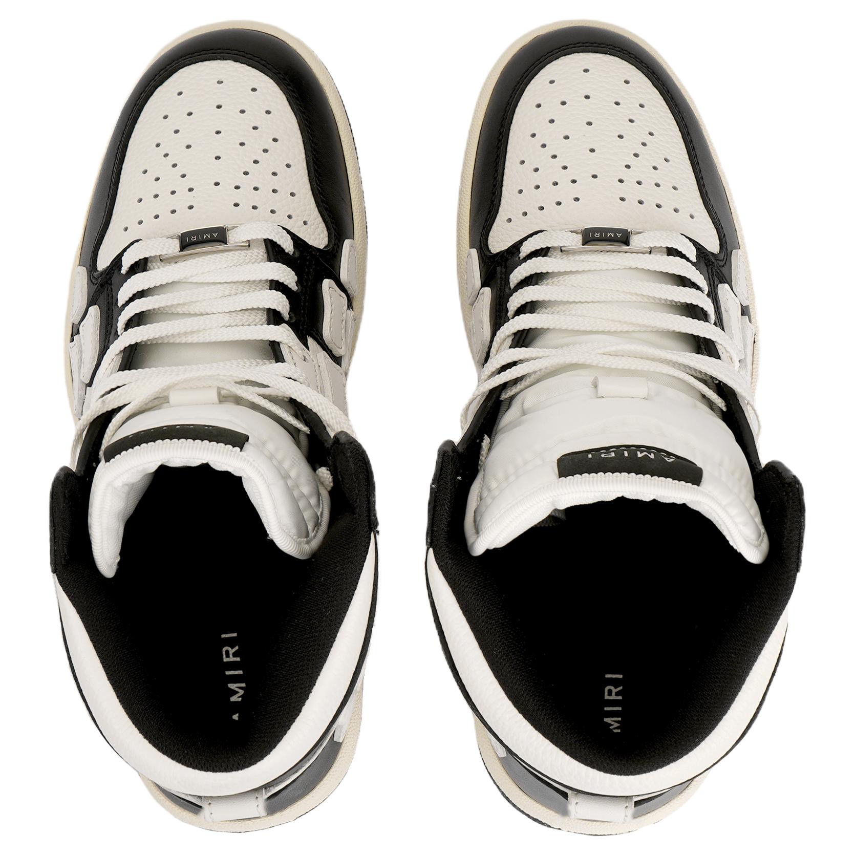 AMIRI Skel Top Leather Lace Up High top Stylish Skateboarding Shoes Men's White Black