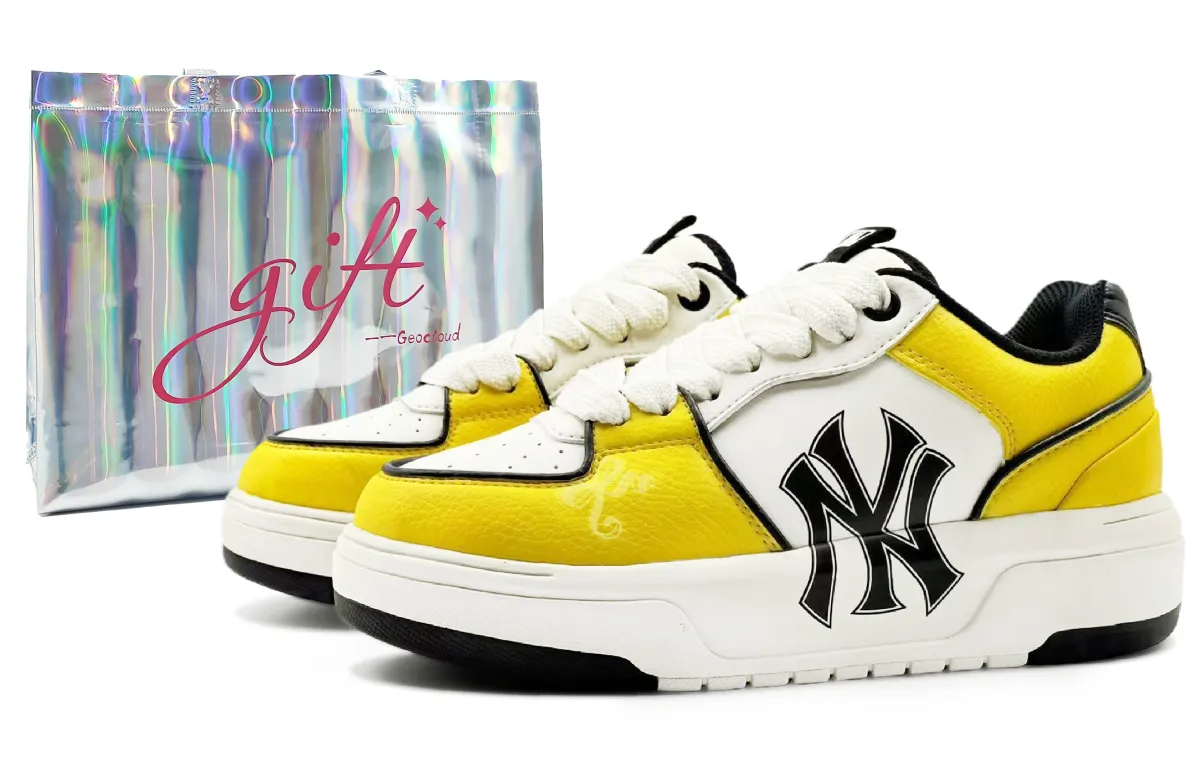 MLB Chunky Liner Abrasion Resistant Abrasion Resistant Low top Skateboard Shoes Unisex Yellow