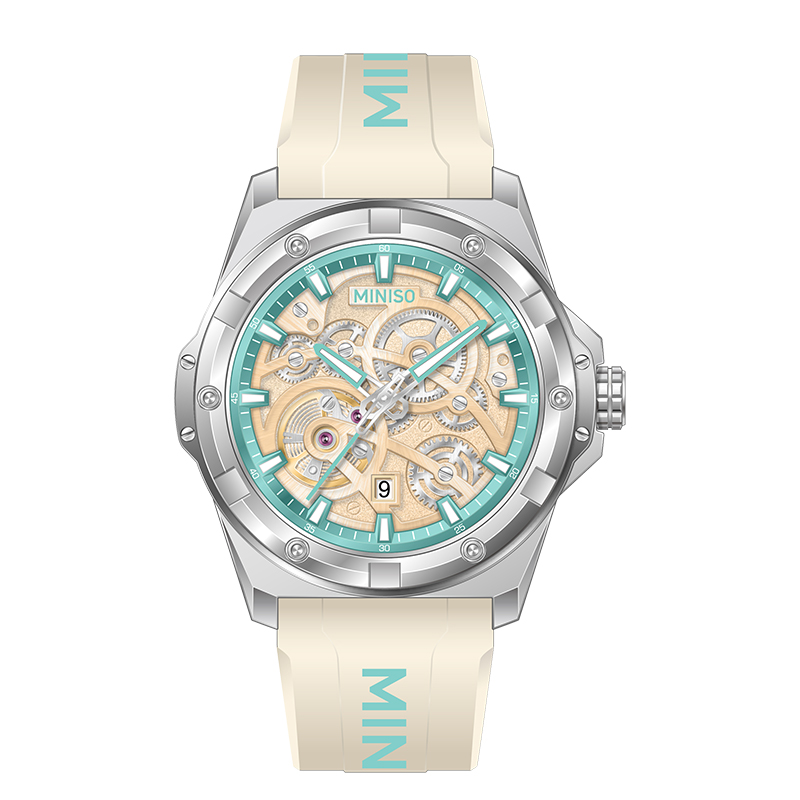 Mechanical trend men's watch, universal quartz calendar, beige waterproof dial for men and women, sports high quality gift box, pack, quartz mechanism