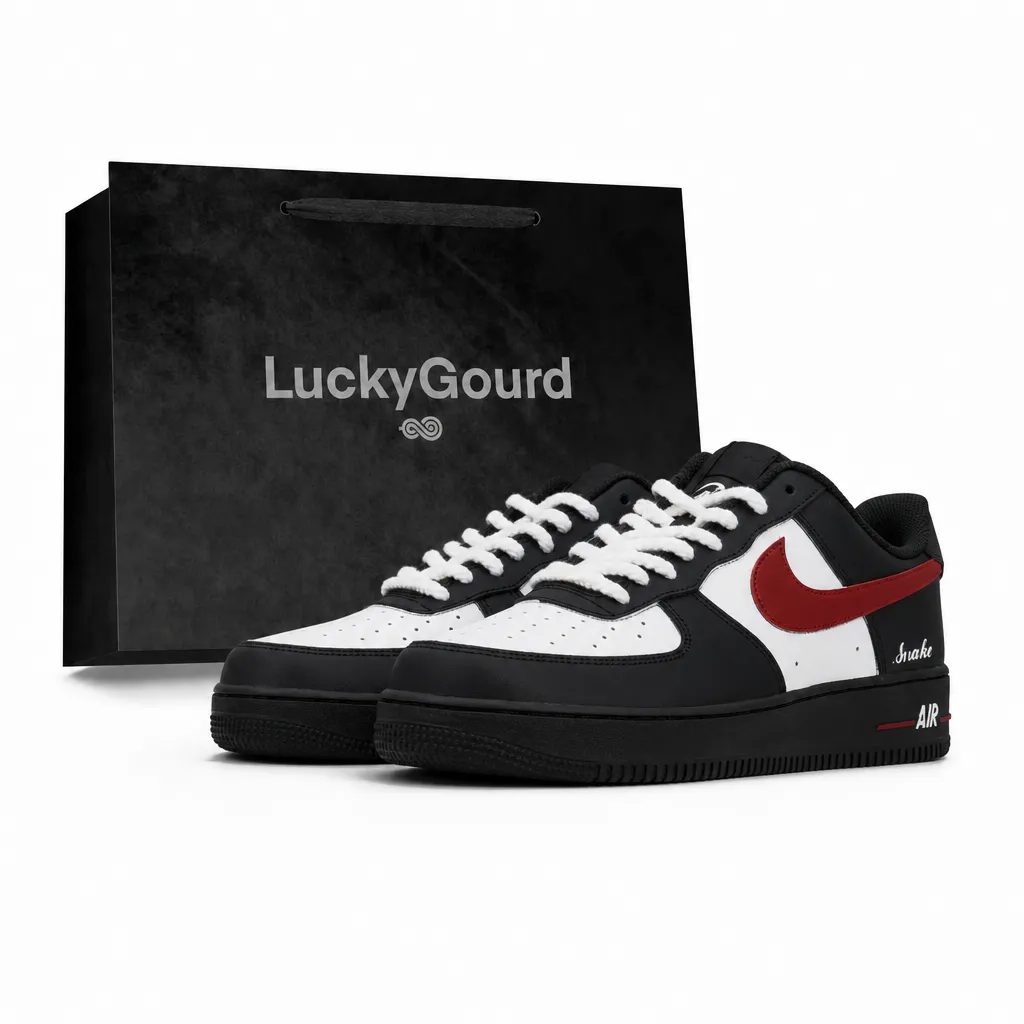 Nike Air Force 1 Cushioning, Wear Resistant Low top Skateboard Shoes Unisex Red Black