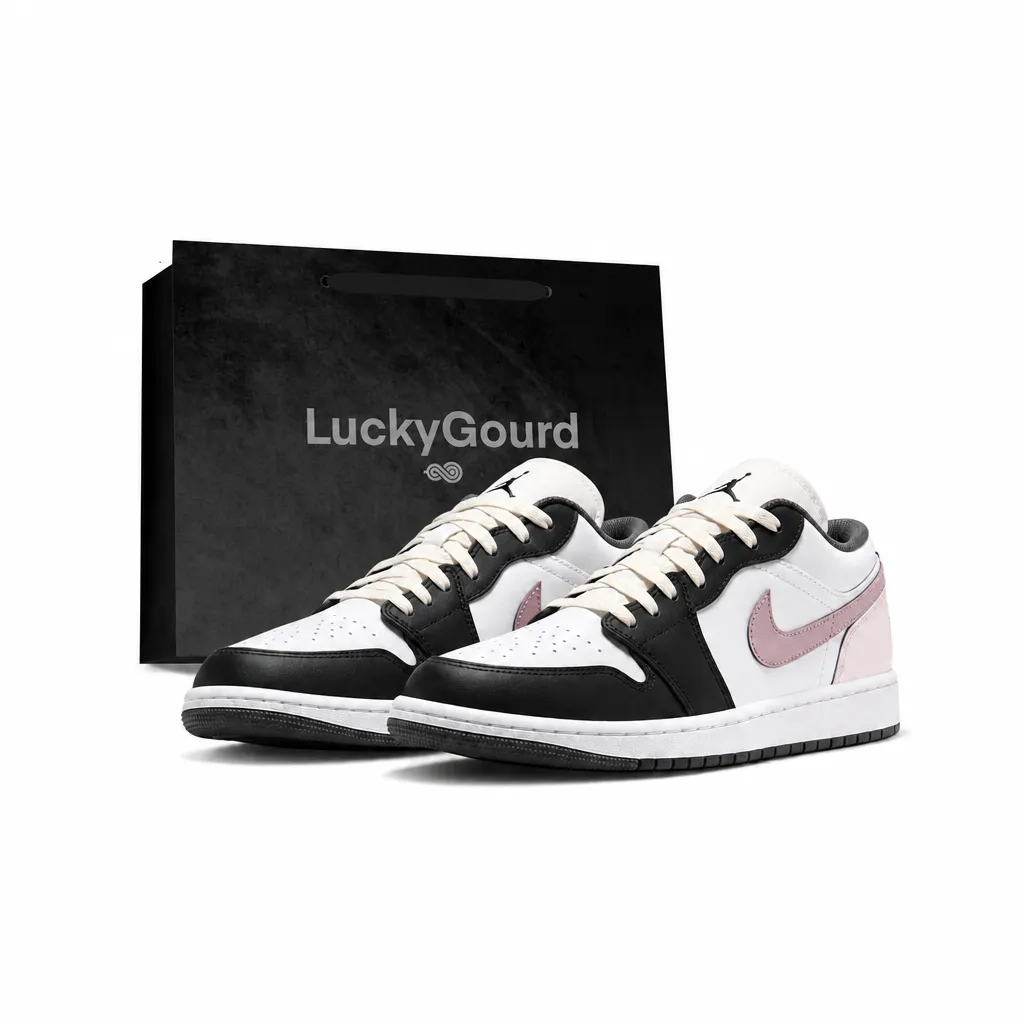 Jordan Air Jordan 1 Cushioning Slip Resistant Low top Vintage Basketball Shoes Unisex Lotus Color
