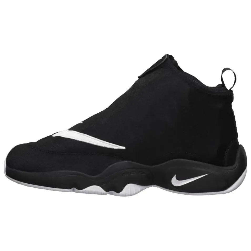 Nike Zoom Flight 98 The Glove Black/White Comfortable Slip Resistant Lightweight Mid top Basketball Shoes Men's Black