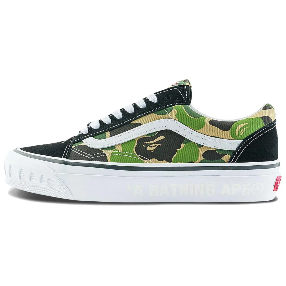 Vans x BAPE LX OLD SKOOL Abrasion Resistant Low top Skateboard Shoes Unisex Green Red Blue