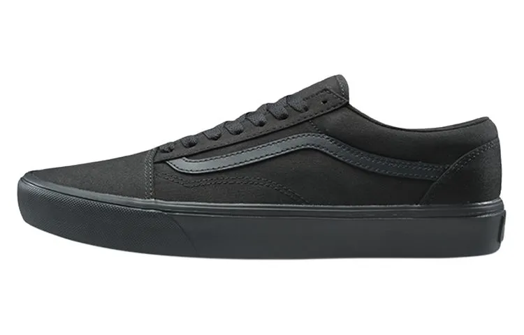 Vans Old Skool Lite Minimalist Style Lightweight Low top Skateboard Shoes Unisex All Black