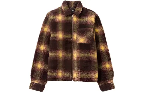Stussy Shadow Plaid Sherpa Zip