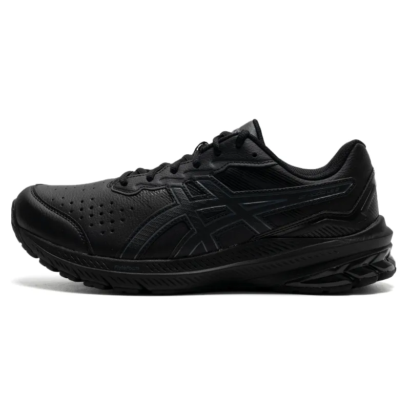 ASICS GT 1000 Leather 2 Comfortable Abrasion Resistant Low top Training Sprint Running Shoes Men's Extreme Night Black