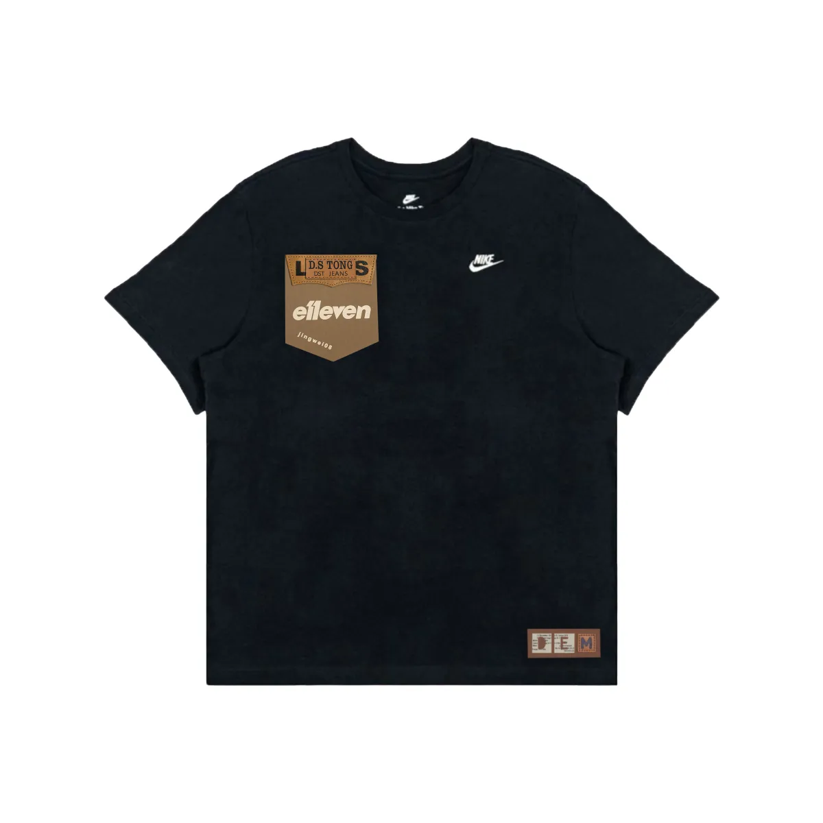 Nike T-Shirts Men's Black Crew Neck Moderate
