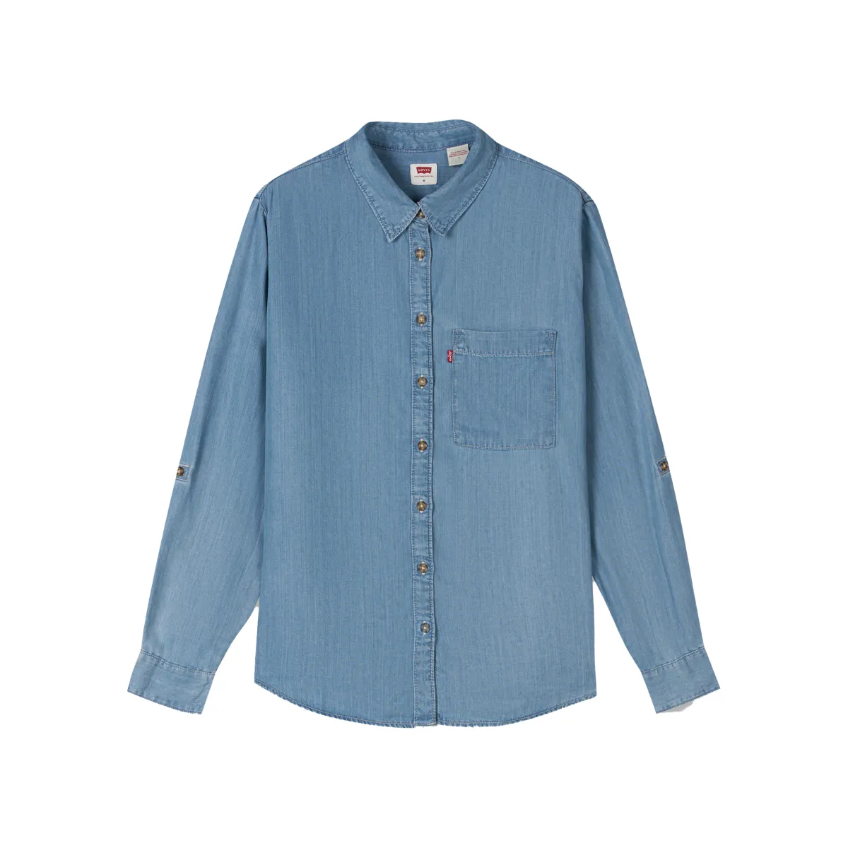 Levi's Shirts Women's Blue Lapel Moderate Straight Fit