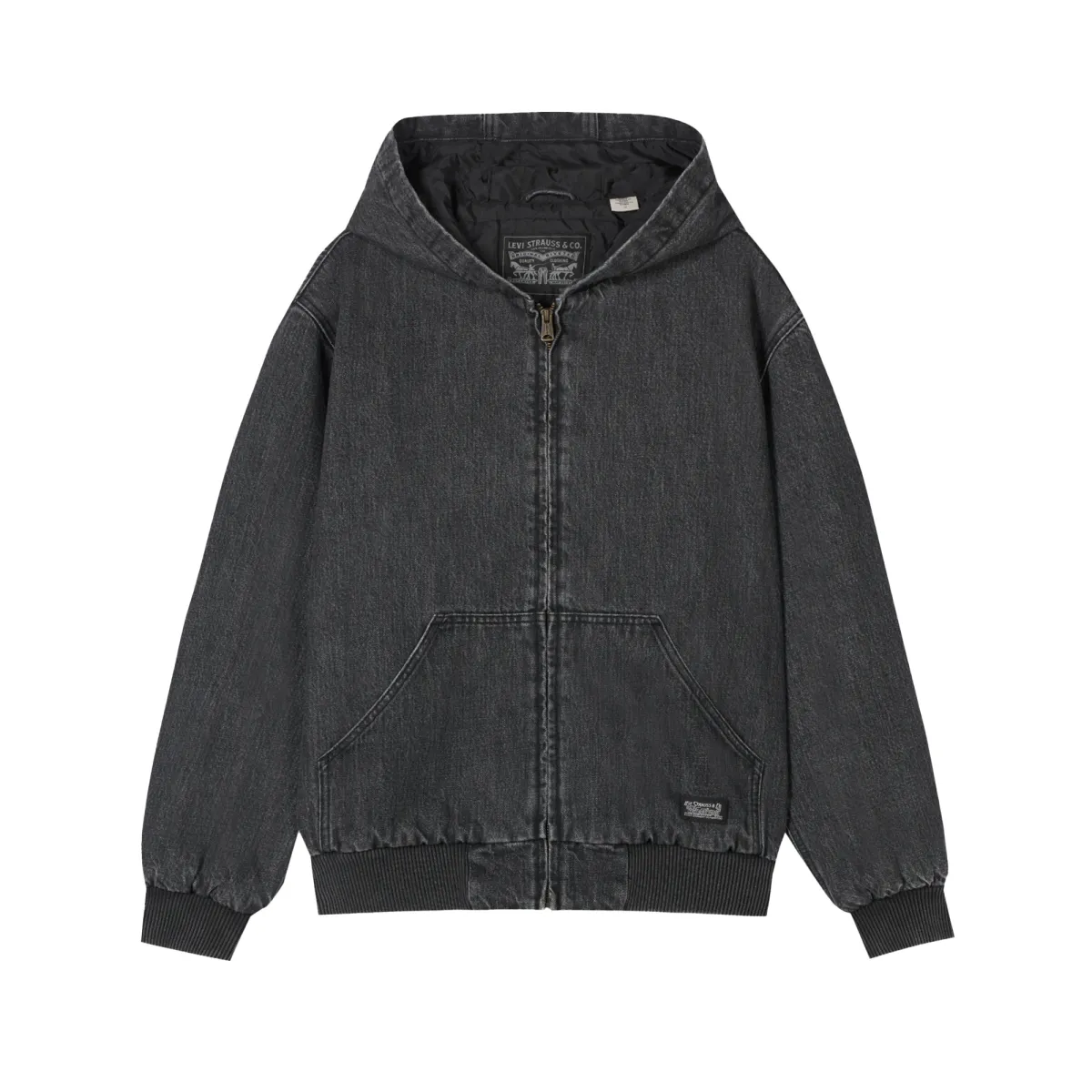 Levi's Jackets Unisex Black Hooded Moderate Straight Fit