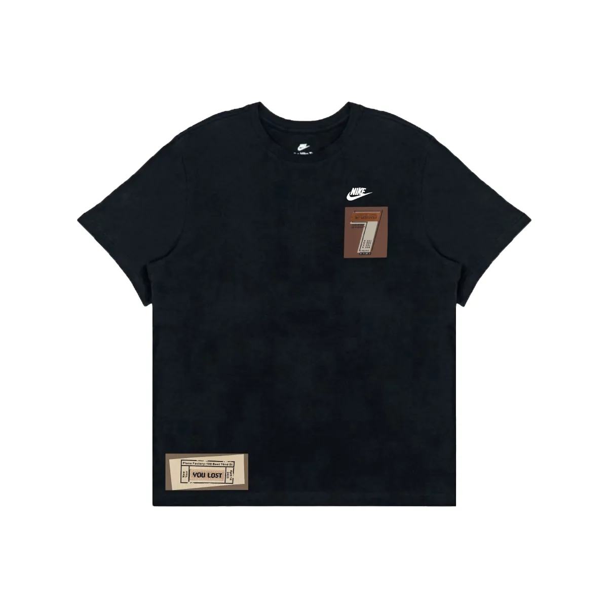 Nike T-Shirts Men's Black Crew Neck Moderate Straight Fit