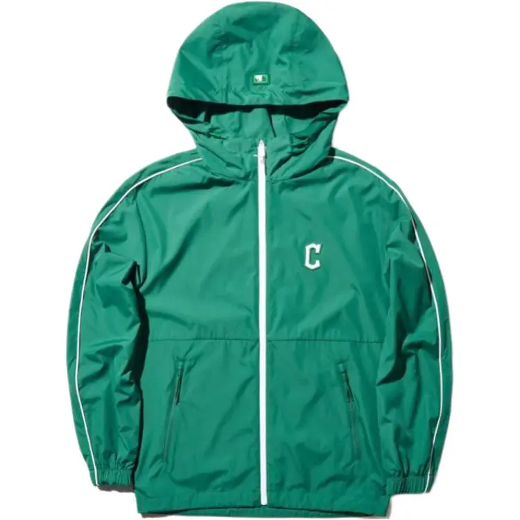 MLB Cleveland Indians Jackets Unisex Green Hooded (Non-detachable) Moderate