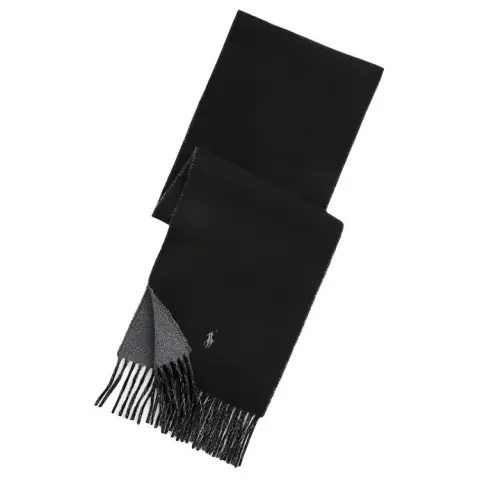 Polo Ralph Lauren Wool Nylon Wool Blend Knit Scarves Men's Black