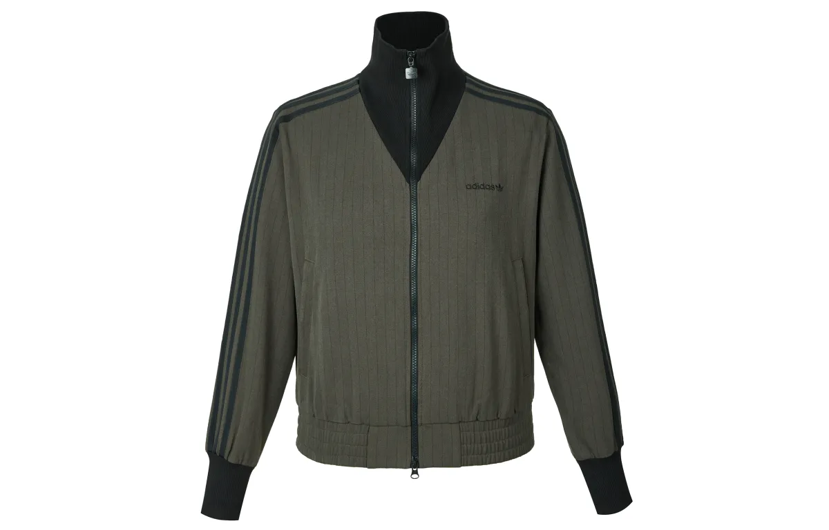 Adidas Originals striped-pattern zip-fastening sweatshirt