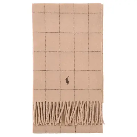 Polo Ralph Lauren Wool, Nylon Knit Scarves Unisex Camel