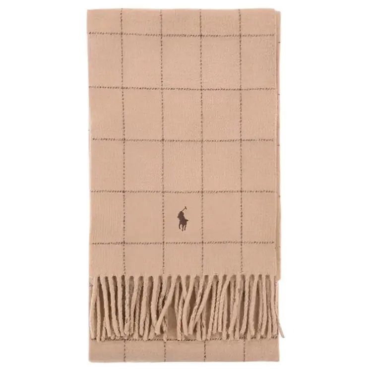 Polo Ralph Lauren Wool, Nylon Knit Scarves Unisex Camel