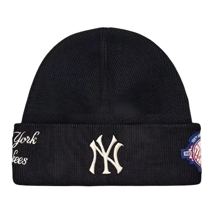 MLB New York Yankees Polyester Acrylic Wool Nylon Beanies Unisex Black