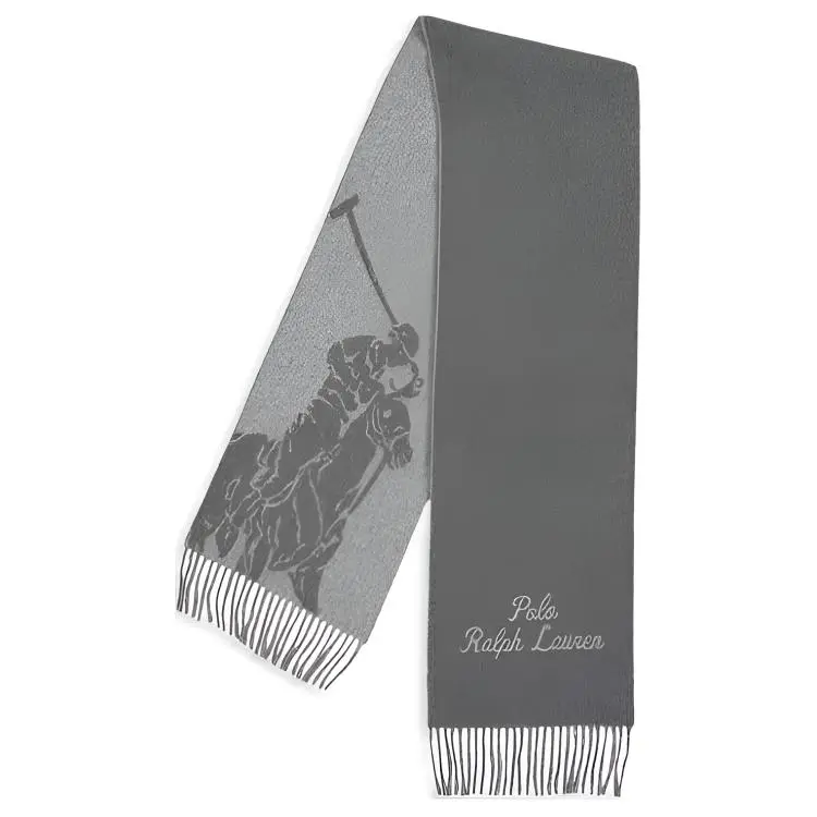 Polo Ralph Lauren Wool, Nylon Knit Scarves Unisex Gray