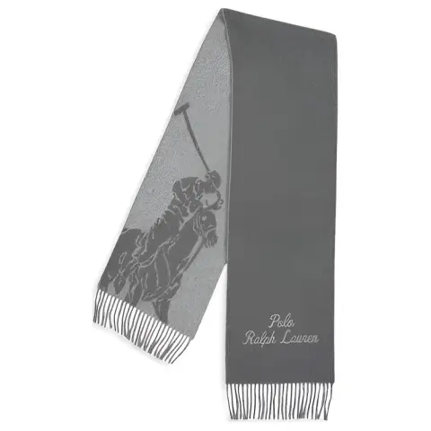Polo Ralph Lauren Wool, Nylon Knit Scarves Unisex Gray