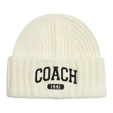 COACH Sheep Wool Beanies Women's White