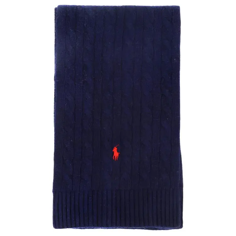 Polo Ralph Lauren Wool, Nylon Knit Scarves Men's Dark Blue
