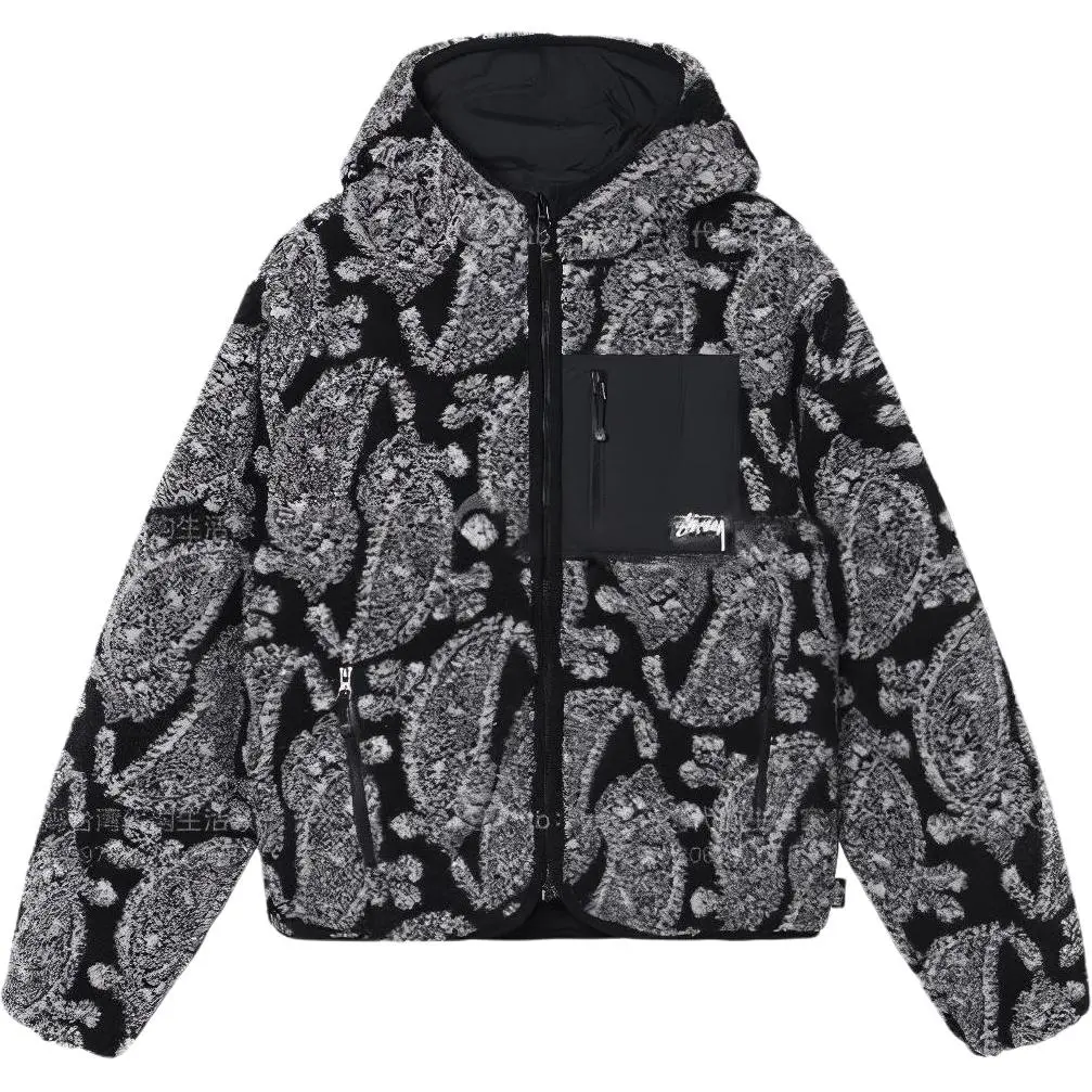 Stussy Jackets Unisex Black Hooded (Non-detachable) Thickened Other