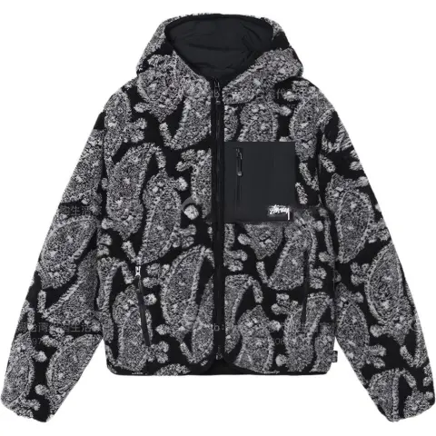 Stussy Jackets Unisex Black Hooded (Non-detachable) Thickened Other