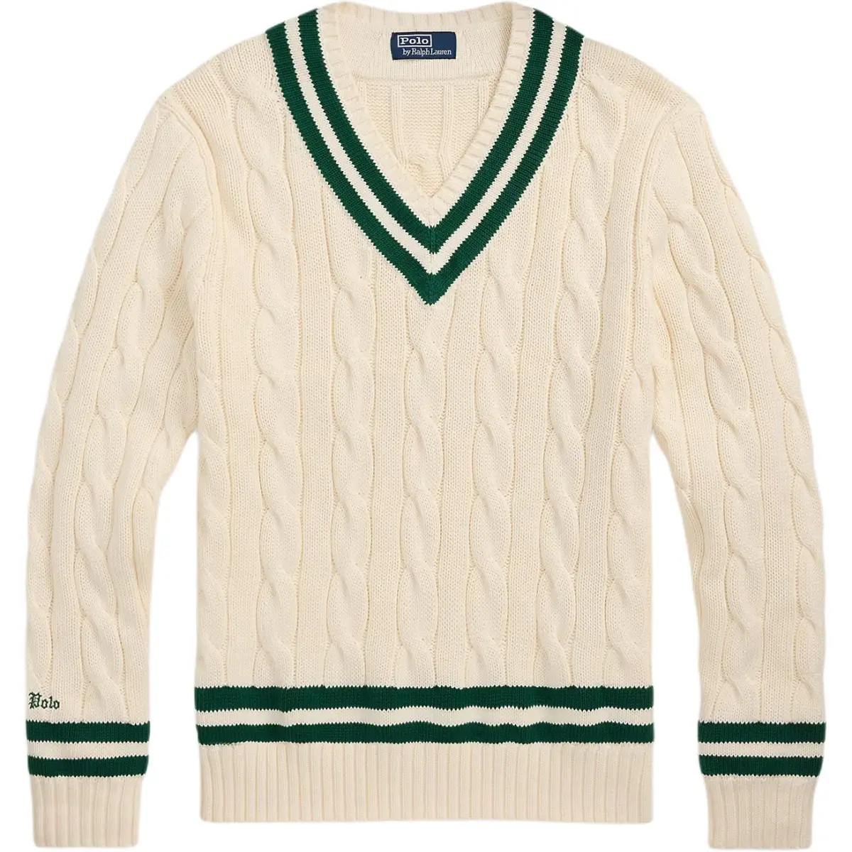Polo Ralph Lauren Sweater Standard Men's Cream & Forest Green