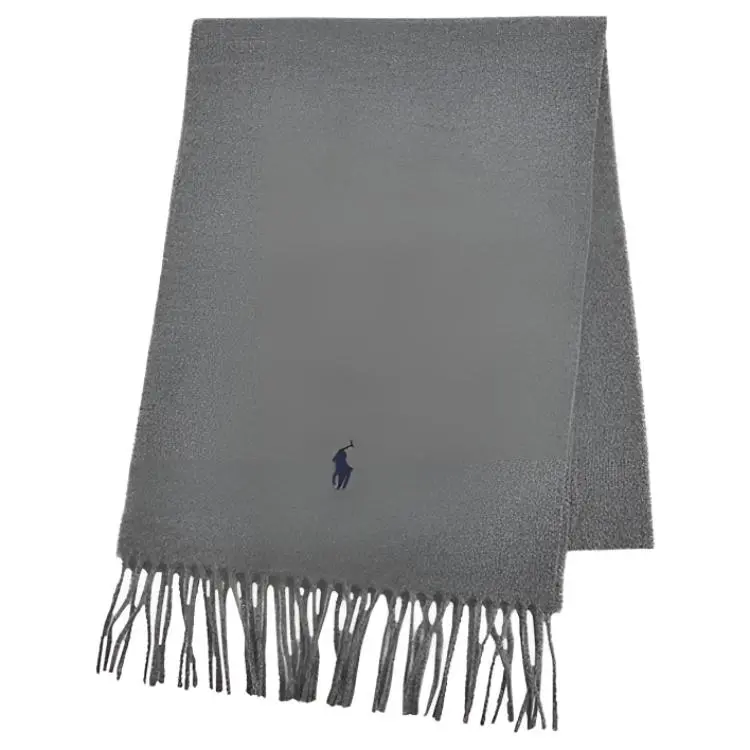 Polo Ralph Lauren Wool Knit Scarves Unisex Gray