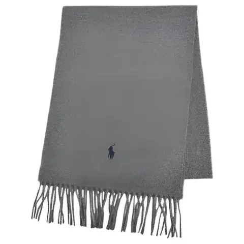 Polo Ralph Lauren Wool Knit Scarves Unisex Gray