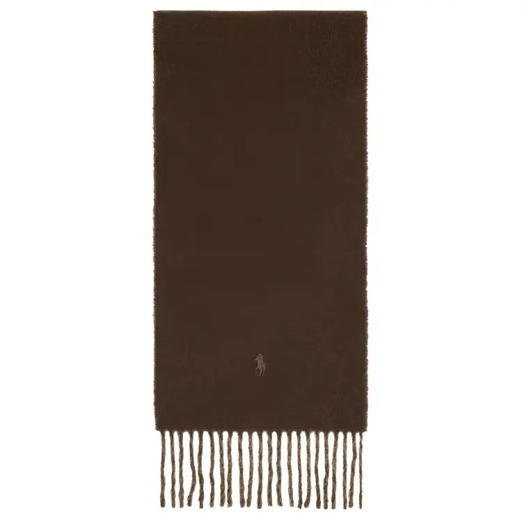 Polo Ralph Lauren Nylon Recycled Wool Knit Scarves Men's Brown