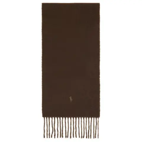 Polo Ralph Lauren Nylon Recycled Wool Knit Scarves Men's Brown