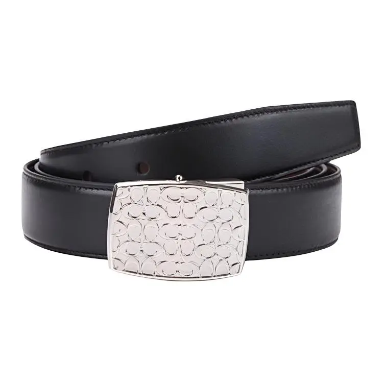 COACH Leather Belts Men's Black Width 3cm