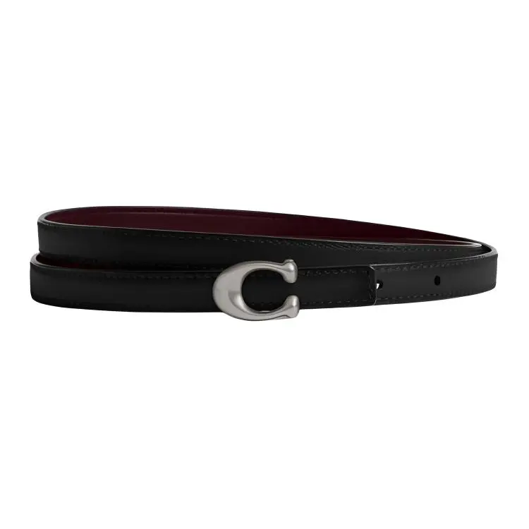 COACH Leather Belts Women's Black Width 1.3cm