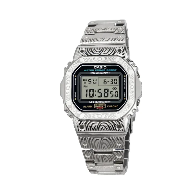 CASIO Custom Collection Electronic Movement Steel Strap Watch Unisex Blue Dial