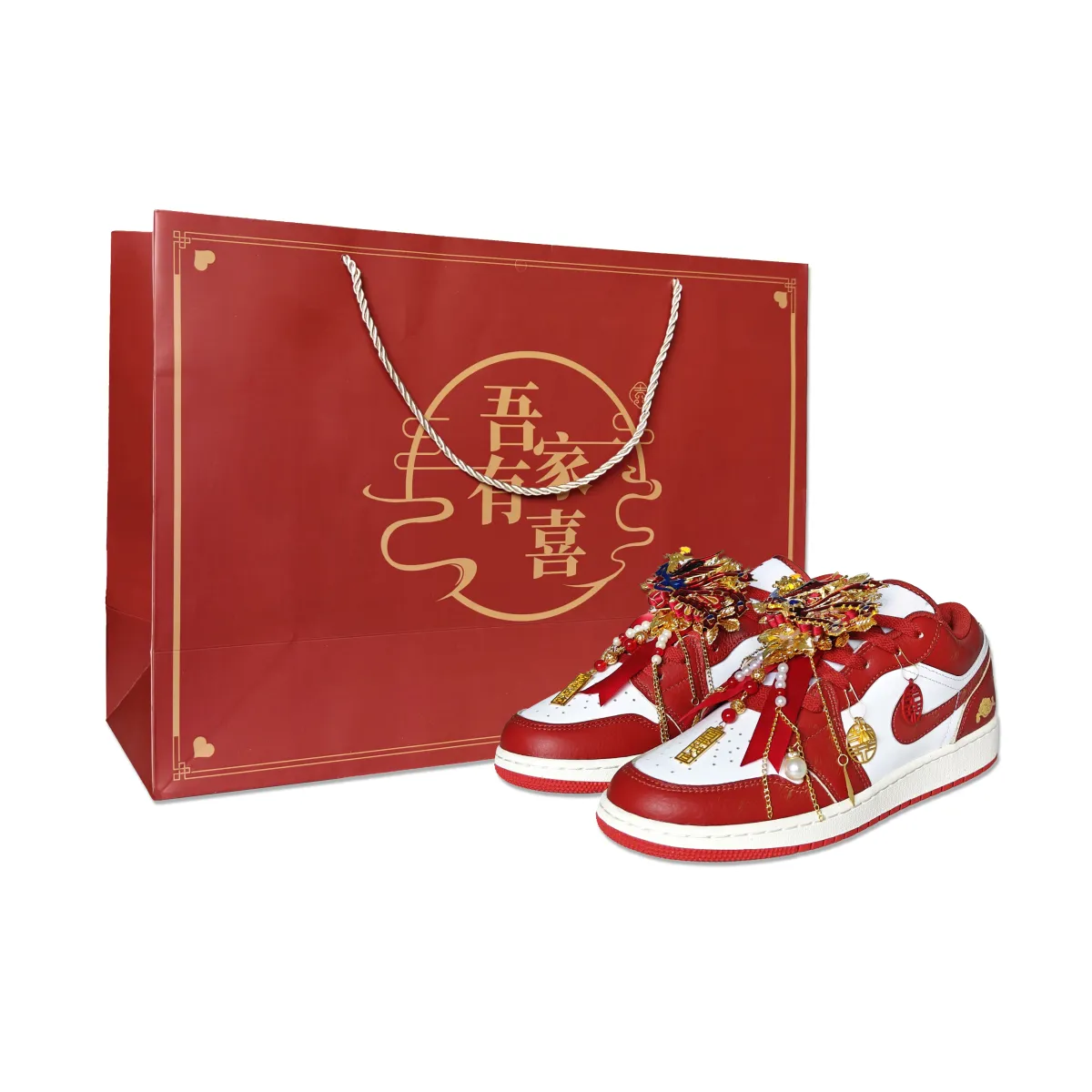 Jordan Air Jordan 1 Abrasion Resistant Low top Vintage Basketball Shoes Women's Red
