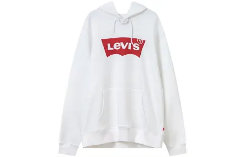 Levi's Sweatshirts Men's White Hooded (Non-detachable) Moderate
