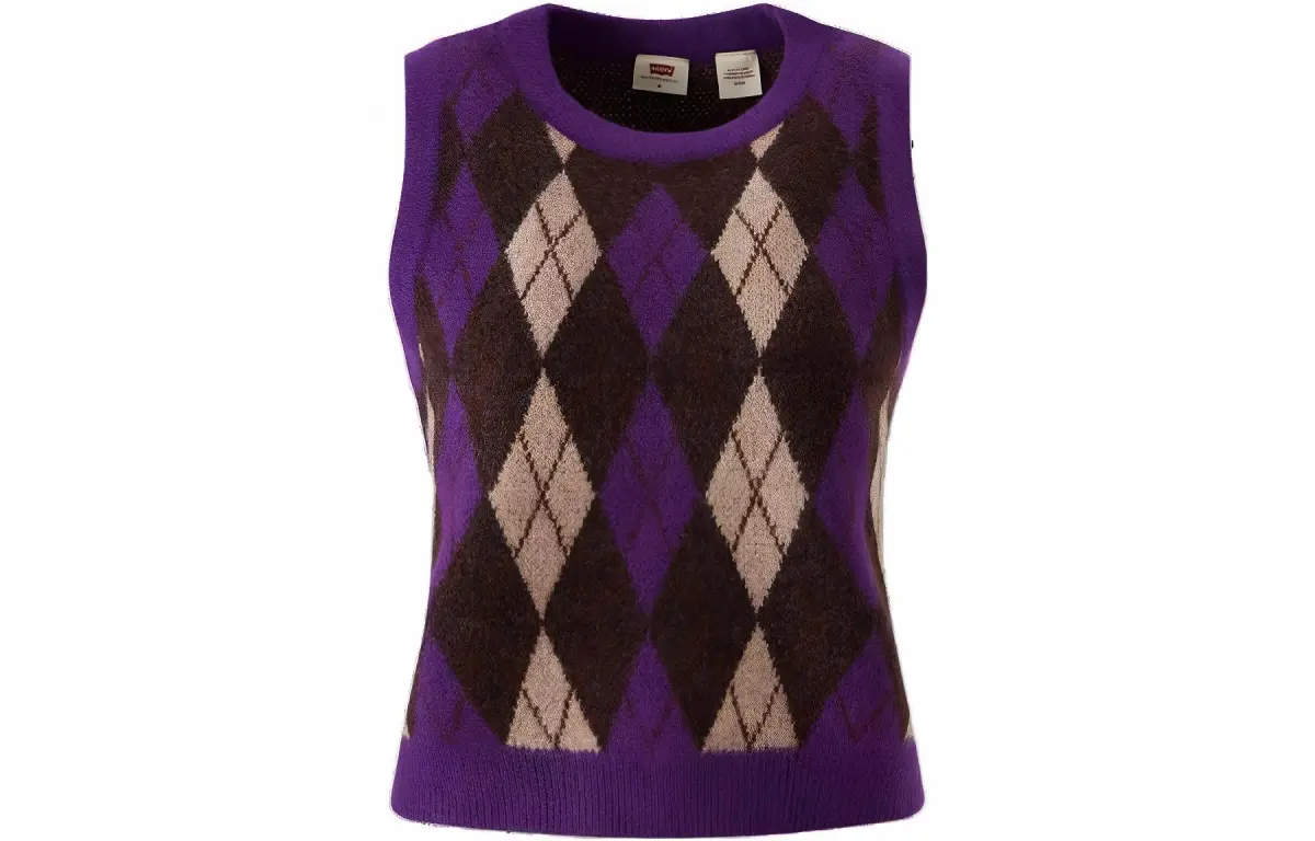 Levi's Knitwear Women's Purple Crew Neck Moderate Nipped-in Waist