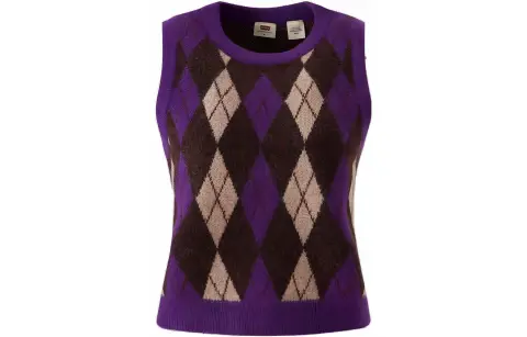 Levi's Knitwear Women's Purple Crew Neck Moderate Nipped-in Waist