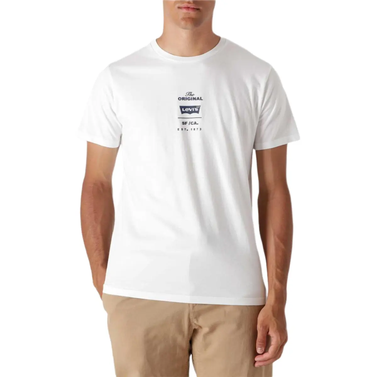 Levi's T-Shirts Men's White Crew Neck Moderate