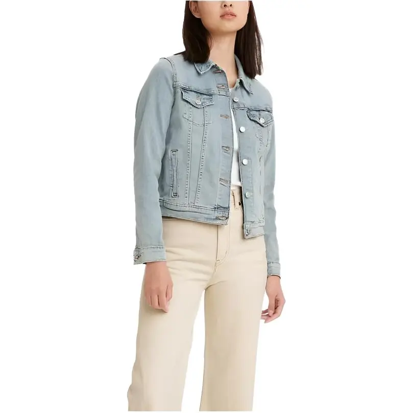 Levi's Denim Jackets Women's Light Blue Lapel Moderate