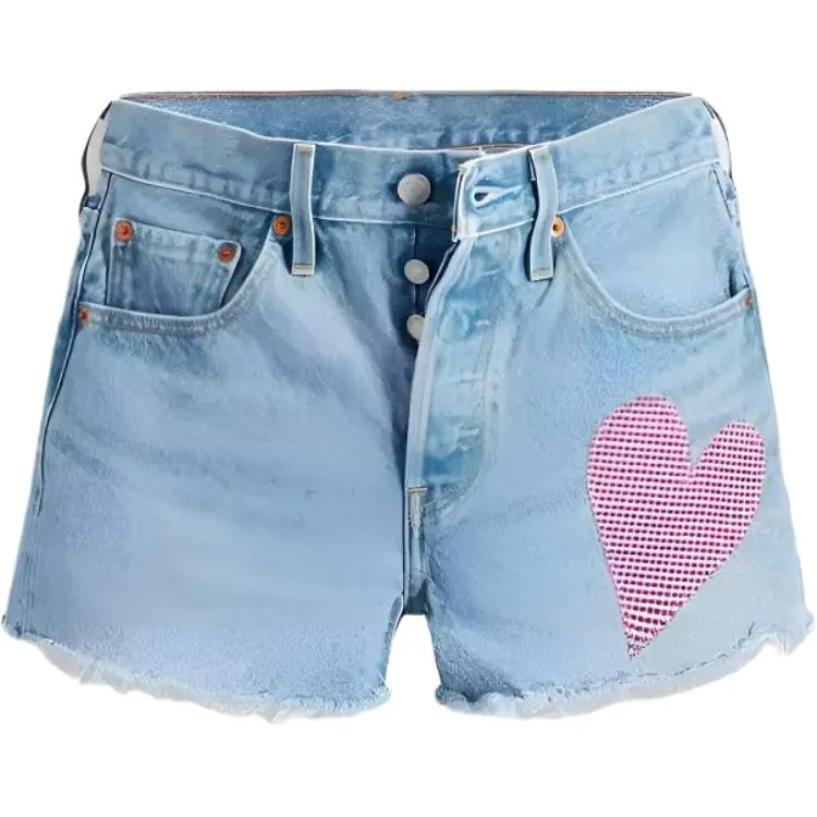 Levi's Denim Shorts Women's Denim Blue Moderate Straight Fit Pants