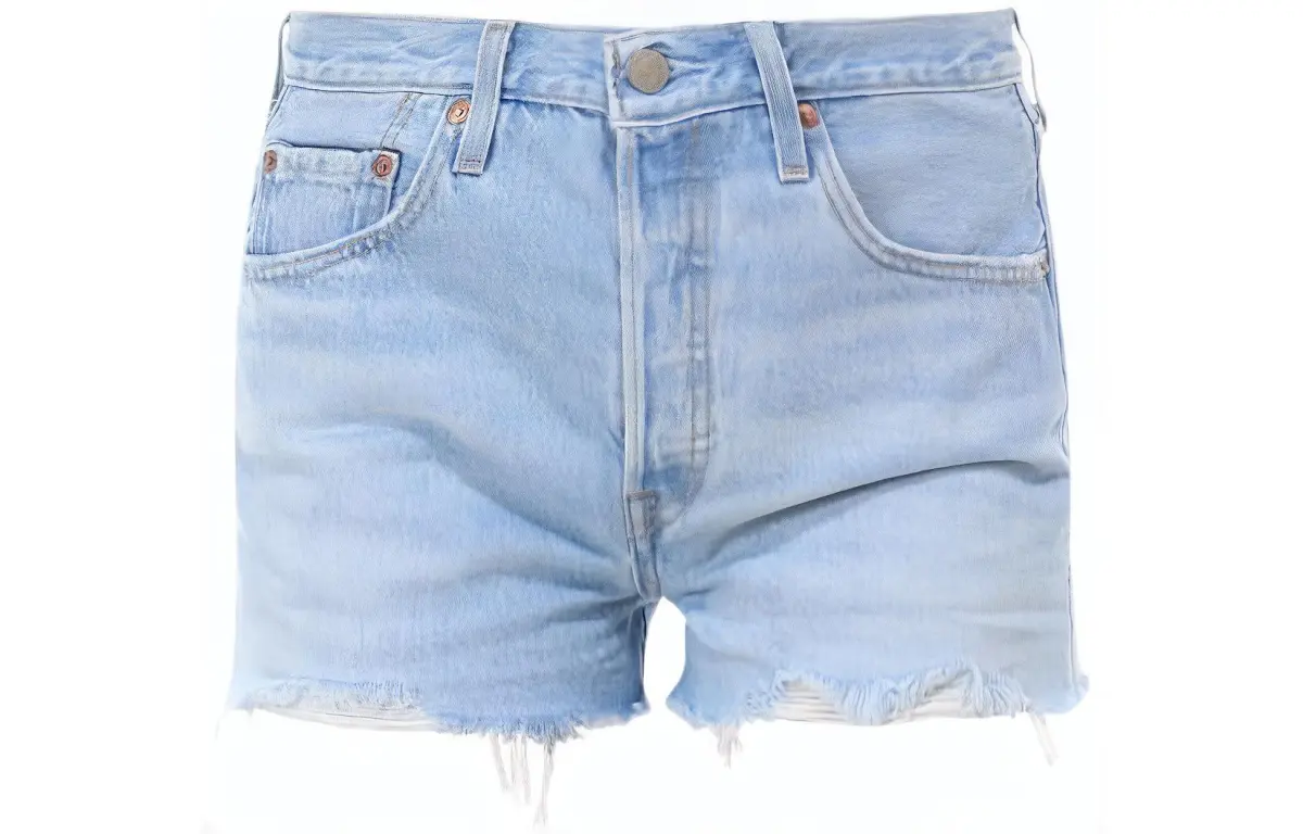 Levi's Frayed Hem Denim Shorts