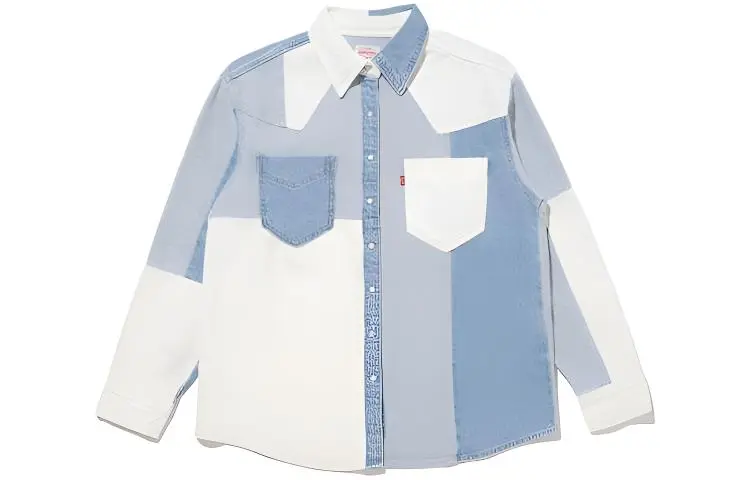 Levi's Shirts Women's Light Indigo Lapel Moderate Other