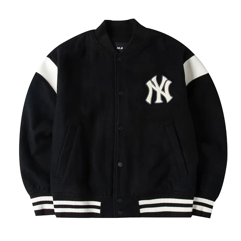 MLB Preppy Baseball Jacket Unisex Black