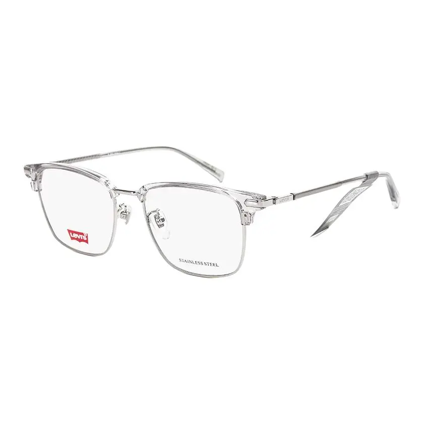 Levi's Plate Square Eyeglass Frames Unisex Transparent Gray