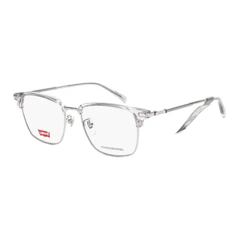 Levi's Plate Square Eyeglass Frames Unisex Transparent Gray